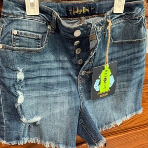 Indigo Rein Blue Distressed Denim Shorts